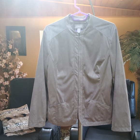 Chico's Silver Grey Blazer "CLEARANCE" - Picture 2 of 6